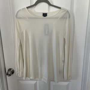 Cream long sleeve blouse